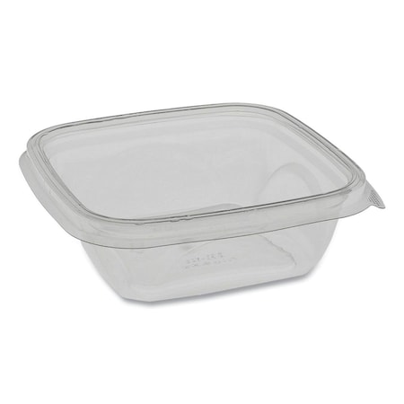 Pactiv 12 oz Recycled PET Square Base Salad Container Bowl, Clear PCTSAC0512